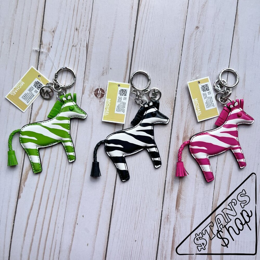 MICHAEL KORS Zebra Keychain Key Fob Bag Charm - Black - 35S5SGFK3Y - Picture 8 of 13